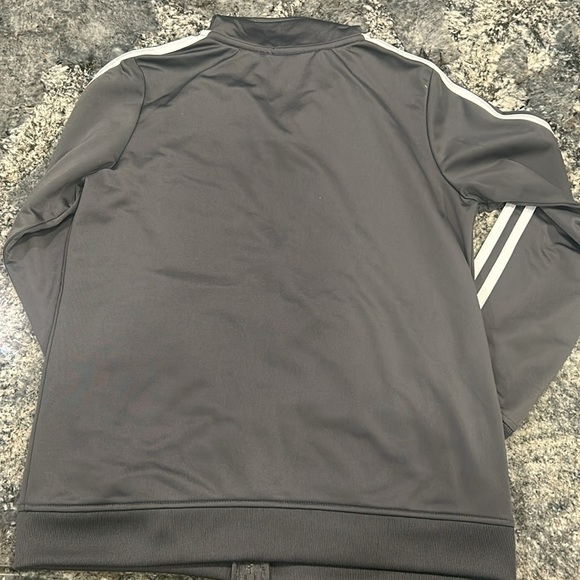 ADIDAS GREY TRACK JACKET ZIP UP YOUTH 10/12 - Picture 2 of 2
